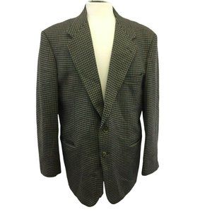 Options by Stafford Suit Jacket Blazer Sports Coat Mens Wool Tweed 44R Black Blu